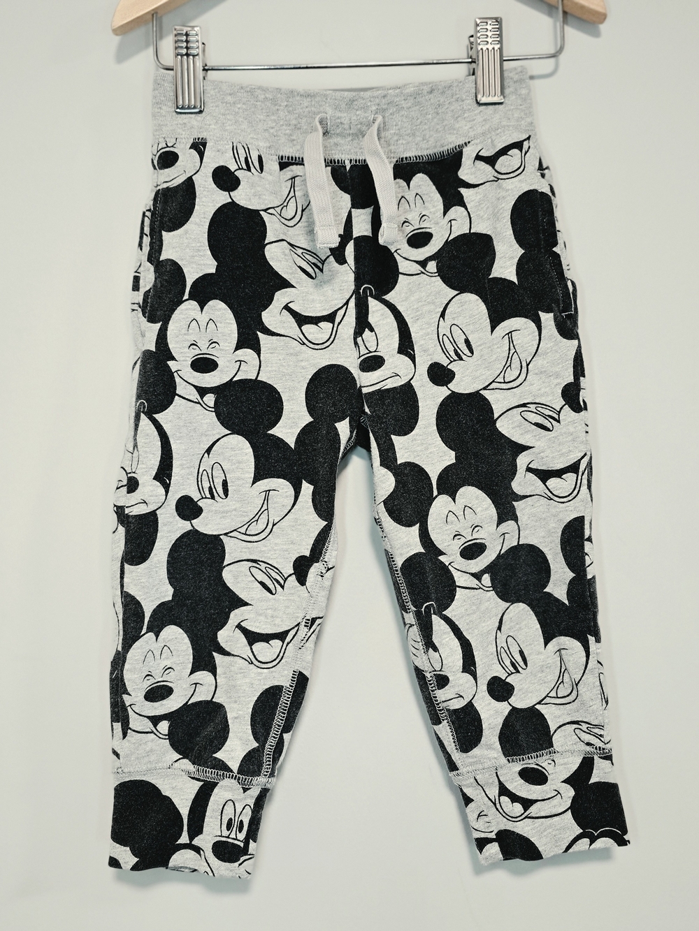 GAP Toddler Joggers with Mickey Print - Black on Light Gray